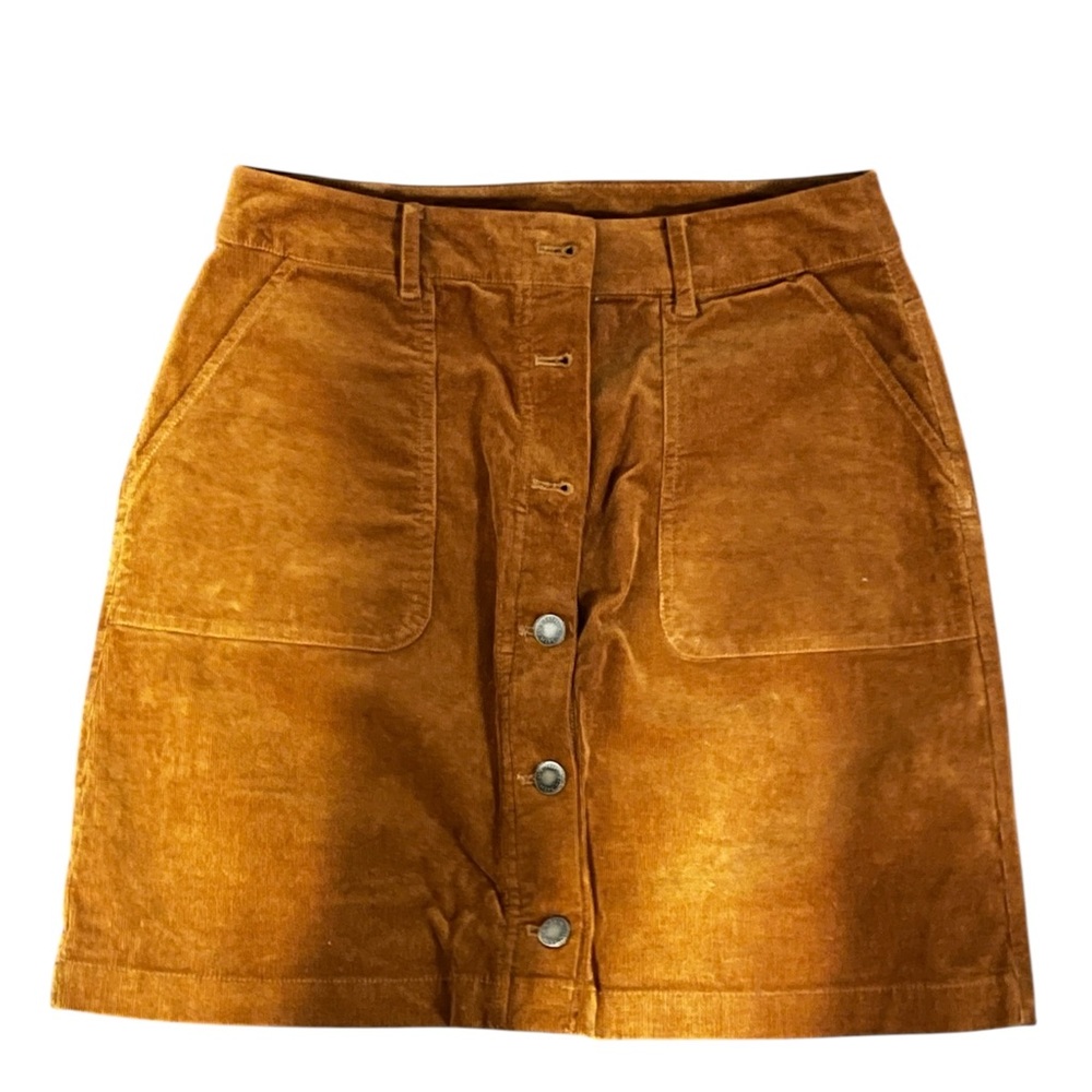 Chic Corduroy Button-Front Midi Skirt